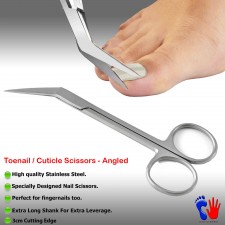 Podiatry Scissors Toe Nail Cuticle Removal Shear Angled 12cm