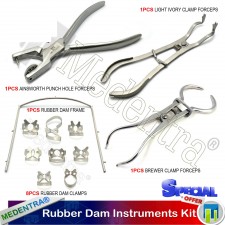 MEDENTRA Professional Punch Hole Pliers Forceps Rubber Dam Clamps Tools Kit