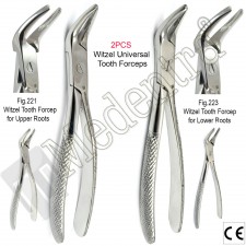 Witzel Root Fragment Forceps Dental Surgical Tooth Extraction Forceps Fig. 221, 223 - Set of 2