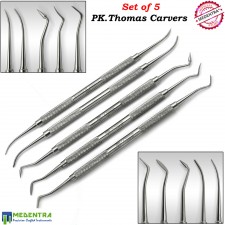 PK THOMAS CARVERS KIT of 5 Lab Technician Carving Tools Wax and Modelling Dental